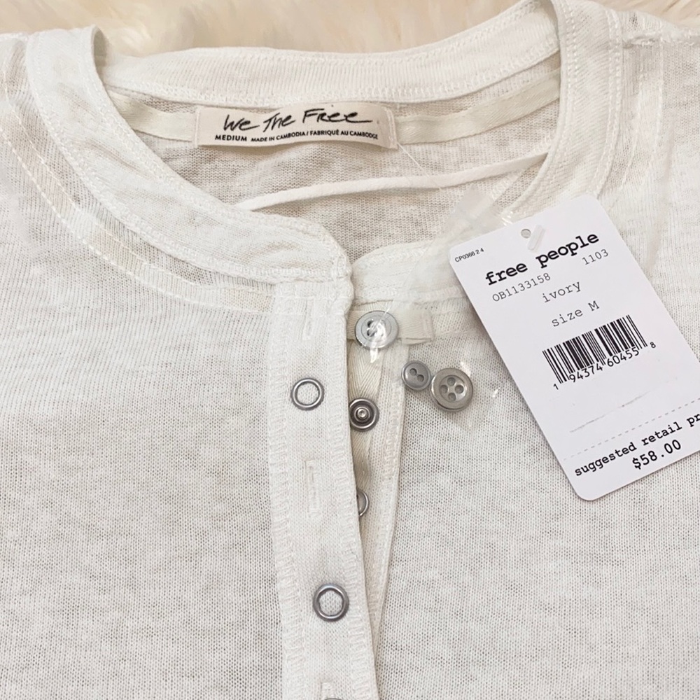 Free People Kia Henley T-Shirt. XS,S,M,L - Picture 4 of 10